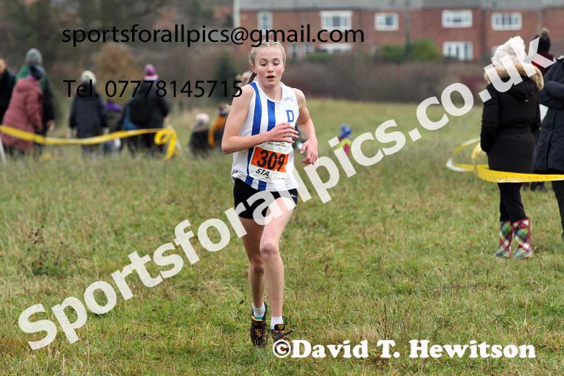 Girls under-15s, 2021 North Eastern Cross Country Championships, Sedgefield. Photo: David T. Hewitson/Sports for All Pics